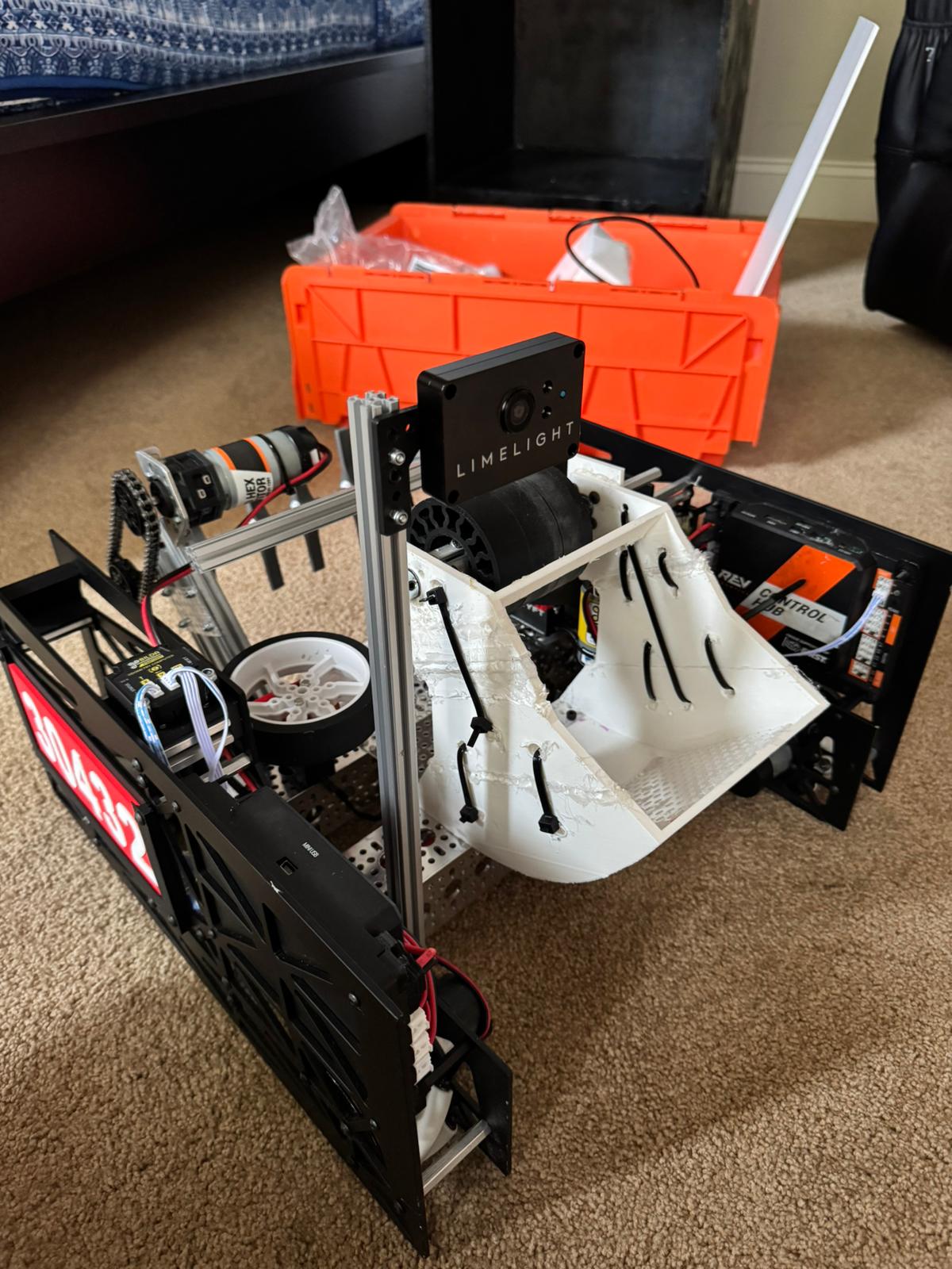 Team working on robot